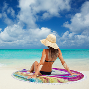 flower round beach towel