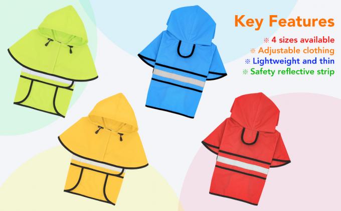 Reflective Dog Raincoat - Adjustable Waterproof Raincoat for Dogs, Lightweight Dog Hooded Slicker Rain Coat Poncho 5