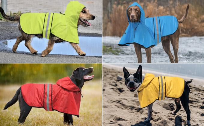 Reflective Dog Raincoat - Adjustable Waterproof Raincoat for Dogs, Lightweight Dog Hooded Slicker Rain Coat Poncho 7