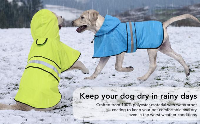 Reflective Dog Raincoat - Adjustable Waterproof Raincoat for Dogs, Lightweight Dog Hooded Slicker Rain Coat Poncho 6