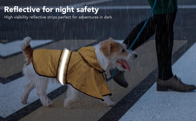 Reflective Dog Raincoat - Adjustable Waterproof Raincoat for Dogs, Lightweight Dog Hooded Slicker Rain Coat Poncho 8