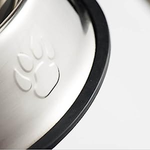 Stainless Steel Dog Bowls with Non-Slip Rubber Bases (S)