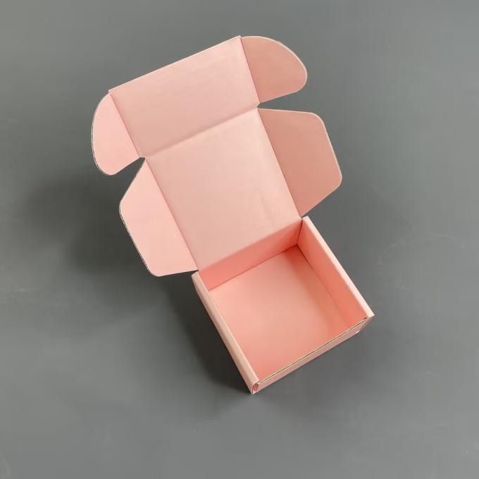 Corrugated Lipstick Mailer Box With Logo, Pink Mailing Paper Box For Packaging, Custom Logo Cosmetic Packaging Ship 2