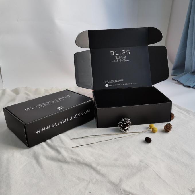 Custom Logo Luxury Soft Touch Coruggated Black Paper Packaging Gift Box Cosmetic Bottle Cardboard Packing Box 2