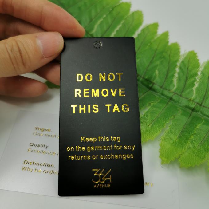 Gold Foil Printed Hangtag High Quality Custom Paper Brand Apparel Product Tags, Logo Pink Tag String Clothing Hangtag 1