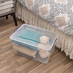 Organizer Storage Box, Stackable Plastic Tote For Home, Garage, Closet Collapsible Plastic Storage Bins with WheelsClear Stackable Storage Bins with Lid Stackable Storage Bins 0