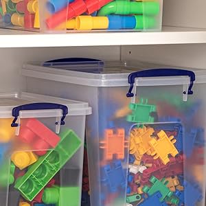 Organizer Storage Box, Stackable Plastic Tote For Home, Garage, Closet Collapsible Plastic Storage Bins with WheelsClear Stackable Storage Bins with Lid Stackable Storage Bins 2