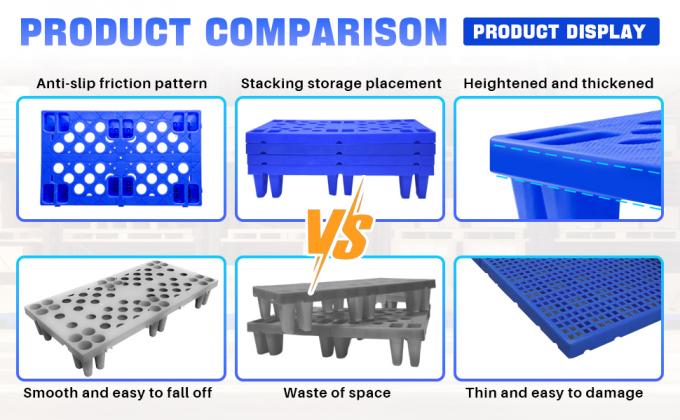 Durable 1200*1000*150mm Single-Faced HDPE Plastic Pallets Euro 3 Runners Heavy Duty Plastic Pallet For Warehouse Storage 1