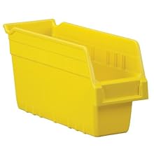 Plastic Shelf Bins Slanted Rectangle Tool Storage Bin Plastic Stackable Heavy Duty Tool Box Storage Shelf for Parts Hammers Use 1