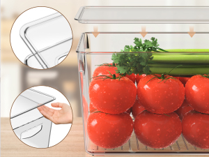Clear Stackable Storage Bins With Lids, Large Plastic Containers With Handle For Pantry Organizer And Storage,Perfect For Bathroom,Cabinet,Kitchen,Fridge,Closet Organization 2