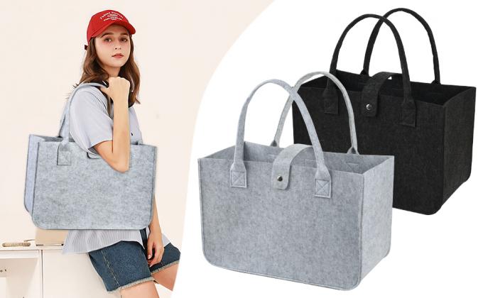 Shopping Felt Bag With Handles Grocery Tote Bags For Grocery Shopping Travel Study Gym Lunch Bag Commuter Handbags Book Storage Bags Eco-Friendly Bags 0