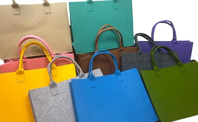 Factory Price Carry Tote Shopping Bag Felt Grocery Tote Bag Large Portable Handbag Reusable Gift Bag For Party Favors Gym Beach DIY Handcraft 0