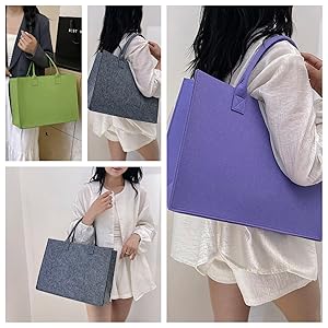 Commuting Simple Style Felt Shopping Handbag with Custom logo and Color Custom Felt Shoulder Bag Simple Large Capacity Felt Tote Bag Wholesale Felt Cloth Bag Custom With Logo 6