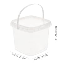 Clear Plastic Container With Lid Ice Cream Bucket Food Storage Container Freezer Storage Bucket Square Plastic Pails With Handle For Home Kitchen 1