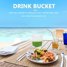 Clear Plastic Container With Lid Ice Cream Bucket Food Storage Container Freezer Storage Bucket Square Plastic Pails With Handle For Home Kitchen 2