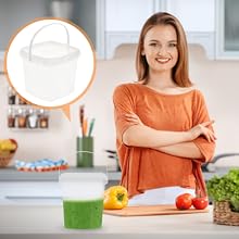 Clear Plastic Container With Lid Ice Cream Bucket Food Storage Container Freezer Storage Bucket Square Plastic Pails With Handle For Home Kitchen 3