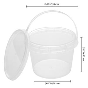 2000ml Clear 2L Large Fruit Cups Bucket Food Storage Containers Box 64oz PP Plastic Boba Milk Tea Beer Drink Pail With Handle 0