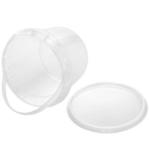 2000ml Clear 2L Large Fruit Cups Bucket Food Storage Containers Box 64oz PP Plastic Boba Milk Tea Beer Drink Pail With Handle 1