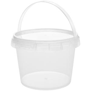 2000ml Clear 2L Large Fruit Cups Bucket Food Storage Containers Box 64oz PP Plastic Boba Milk Tea Beer Drink Pail With Handle 2