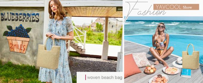 Summer Luxury Crochet Straw Raffia Tote Bag For Women Casual Handbag Embroidery Portable Open For Beach Holidays Casual Outings 0