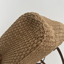 Raffia Paper Rope Crochet Straw Bag for Seaside Vacation Trips Shopping Handmade Large Crocheted Raffia Straw Tote Bag With Stone Closure OEM Bohemian Leather Fashion Women Vintage Casual 0