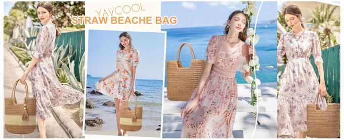 Crochet Tote Bags Summer Beach Bag For Women Vacation Mesh Knit Bag Hippie Bag Woven Knitted Shopping Bag Small Yarn Crochet Storage Bag 0