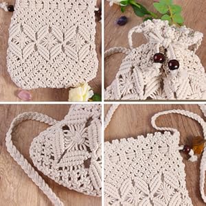 Boho Crossbody Summer Beach Bag - Handwoven String Boho Crochet Purse Straw Beach Tote Embroidery Yarn Crochet Bag Luxury Women Handmade Crochet Raffia Beach Bag 1