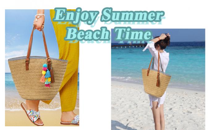 Hand-woven Beach Bag Raffia Crochet Messenger Shoulder Bag Summer Vacation Straw Bag Manufacturers Natural Straw Paper Tote Bag Women Open Fashionable Raffia Crochet Handbags for Beach with Custom 6
