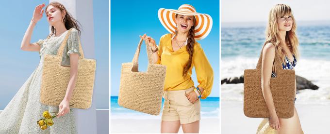 Sustainable Bamboo Bag With Handle, Shopping Bag For Beach Summer Vibe Wholesale Vietnam Handicraft Crochet Raffia Sac Bolsa Mujer Bucket Tote Shoulder Designer Women Straw Bag 2