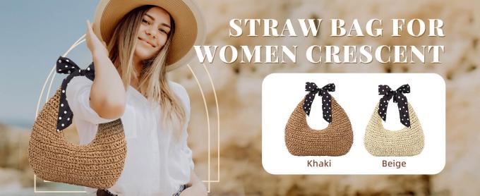 Crochet Raffia Knot Handbags Summer Beach Straw Knot Bag Fashion Summer High Quality Ladies Crochet Raffia Straw Beach Bag Tote Bag Striped Big Hand Bags 0