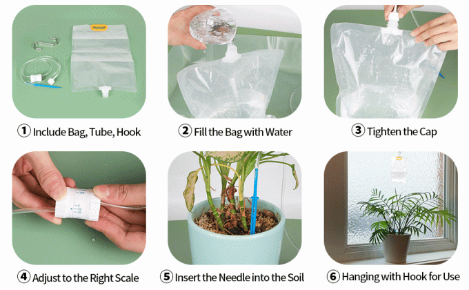 Plant Self Watering Bags With Adjustable Flow Regulators, Compact Automatic Drip Irrigation Kits, Indoor Plant Watering System For Small Potted Plants, Vacation Plant Care Essentials 0