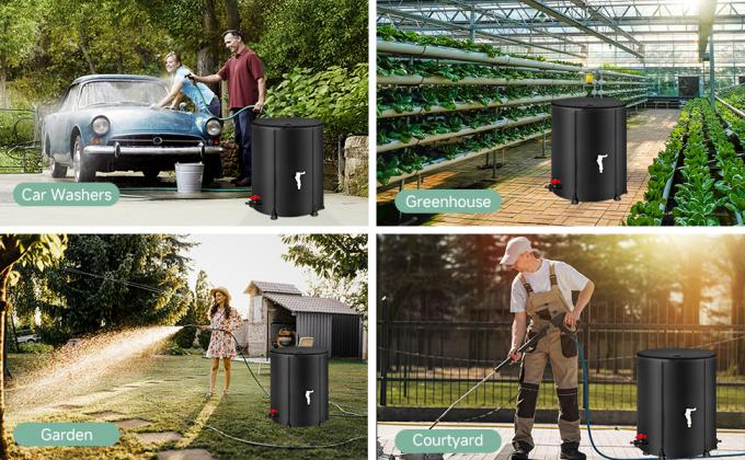 Collapsible Rain Barrel Water Storage Containers-53 Gallon Portable Rainwater Collect System Water Tank To Collect Rainwater From Gutter Downspout Water Catcher With Spigots,Filter＆Overflow Kits 3