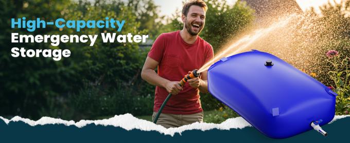 Large Capacity Portable Water Tank Containers, Bladder Tank For Drought Resistance, Fire Prevention, Emergency Water, Agricultural Irrigation Outdoor (110L/29Gal, Blue) 0