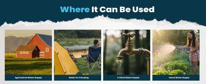 Large Capacity Portable Water Tank Containers, Bladder Tank For Drought Resistance, Fire Prevention, Emergency Water, Agricultural Irrigation Outdoor (110L/29Gal, Blue) 3