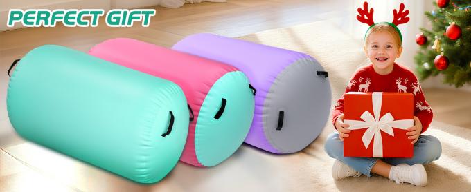 Inflatable Gymnastics Air Roller Set, Tumble Rolling Air Roller Gymnastics Barrel With Electric Pump For Kids Adults Home Outdoor Gymnastic Training Cheerleading Yoga 4