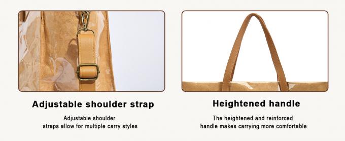 Sustainable Recyclable Tote Bag For Women, TPU Waterproof And Tyvek Paper Material Casual Shoulder Bag Handbag For Work, Travel, Gym 2