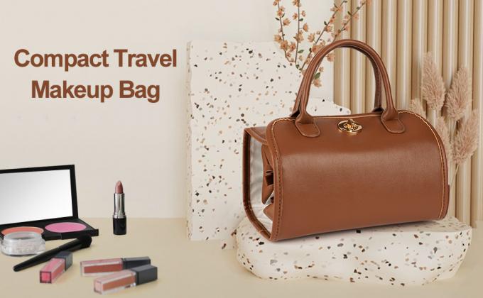 DuPont Travel Folding Storage Cosmetic Bag, pu lether Travel Makeup Organizer Bag, Foldable Toiletry Bag With Detachable Pouches, Large Capacity 4-In-1 Roll-Up Cosmetic Storage With Handle For Women 0