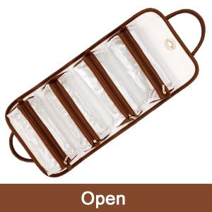 DuPont Travel Folding Storage Cosmetic Bag, pu lether Travel Makeup Organizer Bag, Foldable Toiletry Bag With Detachable Pouches, Large Capacity 4-In-1 Roll-Up Cosmetic Storage With Handle For Women 4