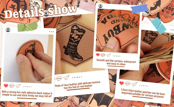 Best Supplier China Manufacturer Hot Sale Debossed Leather Logo Name Label Iron On Sew On Custom Leather Patch For Caps Hats Jeans 1