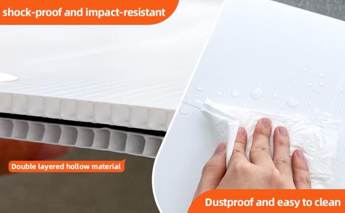 Plastic Storage Bins With Lids Containers Collapsible Moving Boxes With Handles Stackable Storage Bins,Double-Layer Hollow Shock-Absorbing Material,White 3