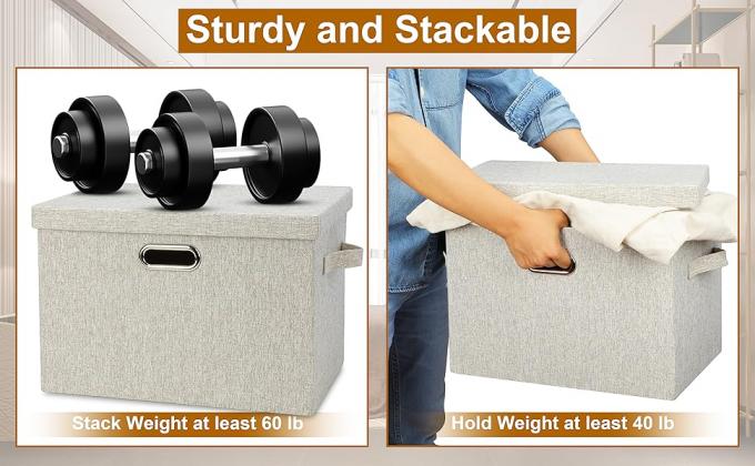 Closet Storage Fabric Storage Bins for Shelves Stackable Clothes Storage Bins With Lids,Closet Organizers Fabric Printing Box For Home Office,Blanket Clothes Organizers, Under Bed Storage Containers 0