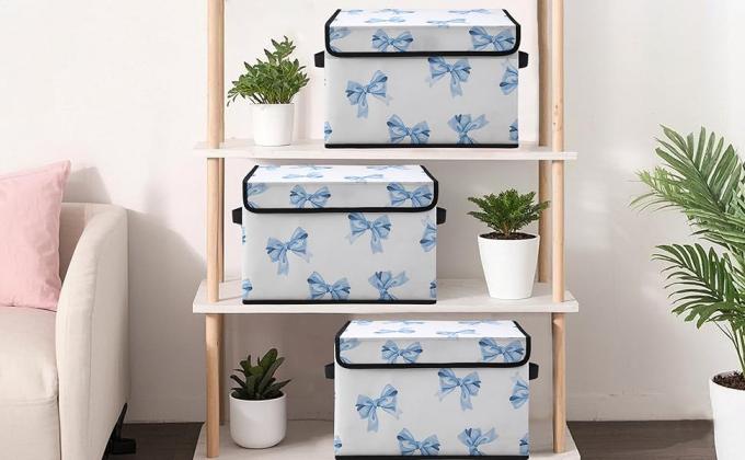 Closet Storage Fabric Storage Bins for Shelves Stackable Clothes Storage Bins With Lids,Closet Organizers Fabric Printing Box For Home Office,Blanket Clothes Organizers, Under Bed Storage Containers 2