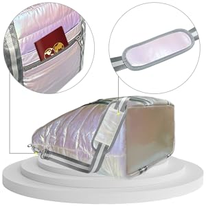 handle bag, handy bag, travel bag, Women Tote Bag, Quilted Puffer Work Shoulder Bag With Laptop Compartment Trolley Sleeve, Large Puffy Travel Handbag 1