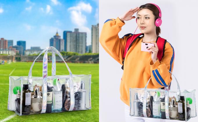 Fashion Bag, Tote Bag, Handle Bag, Handy Bag, Travel Makeup Toiletry Storage Bag Large Capacity Plastic Tote Bag Cosmetic Clothes Organizer Bag For Men And Women 1