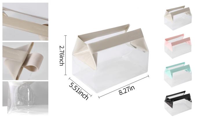 Biodegradable recyclable sustainable Clear Travel Toiletry Bag With Magnetic Closure, Makeup Bag For Women And Men, Cosmetic Bag For Travel 1