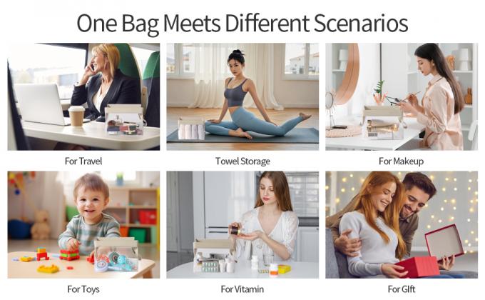 Biodegradable recyclable sustainable Clear Travel Toiletry Bag With Magnetic Closure, Makeup Bag For Women And Men, Cosmetic Bag For Travel 3