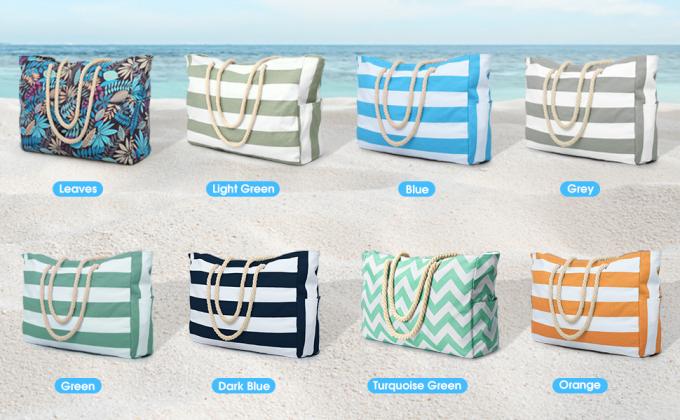 Cotton bag, Canvas bag, tote bags, Outdoor Blue And White Striped Storage Bag Absorbent Quick-Drying Portable Beach Bag Enlarged Travel Bag 6