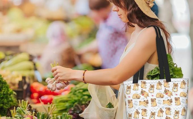 New Fashion Canvas Beach Bag Women'S Shoulder Bag Simple Tote Bag Large Capacity Shoulder Handbag Purchase 4