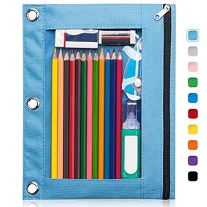 Pencil Case Large Capacity Pencil Pouch Aesthetic Pencil Box For Office Stationery Organizer, Simple Sturdy Multifunctional Pencil Bag Pencil Pouches for 3 Ring Binder, Smooth Zipper 0