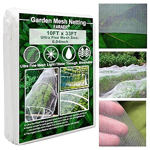 Garden Netting, Plant Covers 10x33Ft Net Ultra Fine Mesh Protection Netting For Vegetable Plants Fruits Flowers Crops Greenhouse Row Cover Raised Bed Barrier Screen Protection Net Cover 0